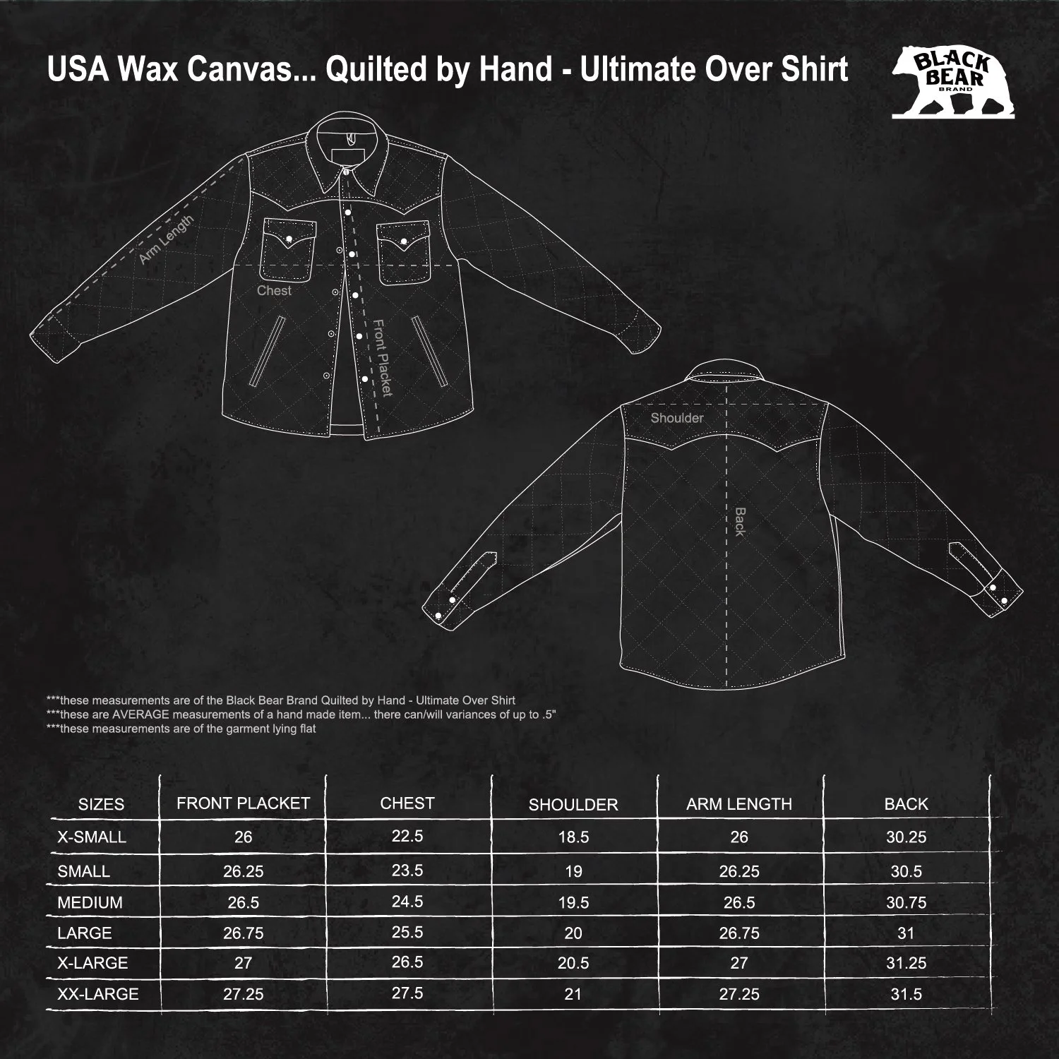BLACK Wax Canvas Quilted by Hand - Ultimate Jacket